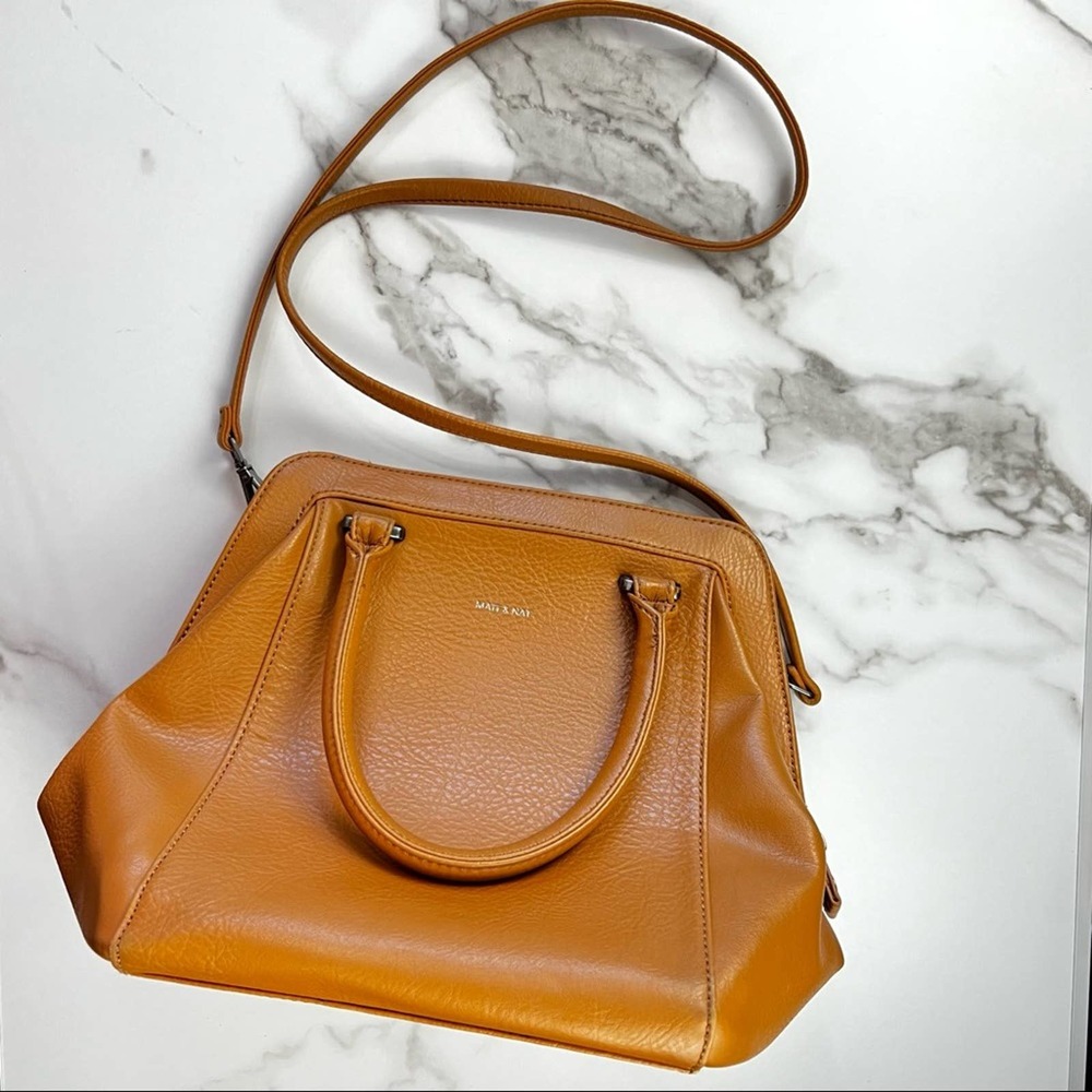 Matt & Nat Vegan Leather Crossbody Camel Satchel